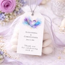 Mariage Abstrait Cœur Bleu Violet Or