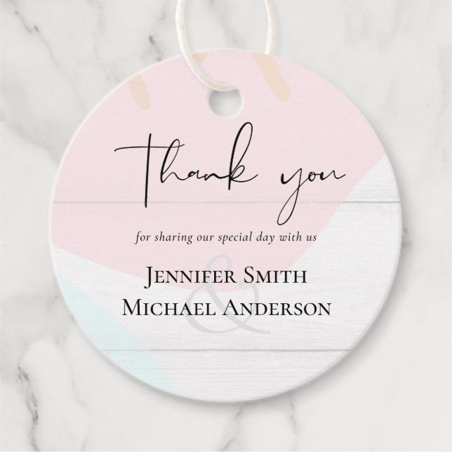 Étiquettes Cadeau Mariage Abstrait moderne scandinave japonais (Devant)