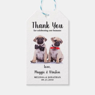 Étiquettes-cadeau Mariage animal de compagnie Merci personnalisé Pho