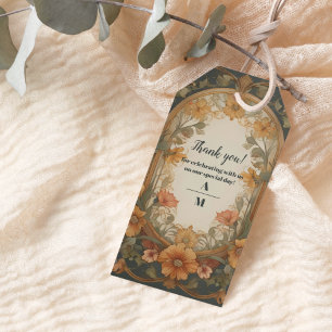 Étiquettes-cadeau Mariage Art Nouveau Floral Antique