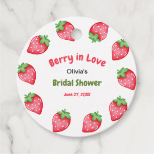 Étiquettes Cadeau Mariage aux fraises rose et rouge Baies en amour 