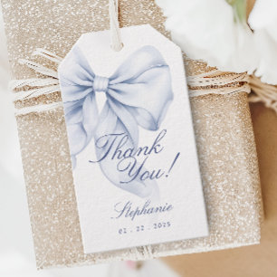 Étiquettes-cadeau Mariage avec un Nœud Bleu