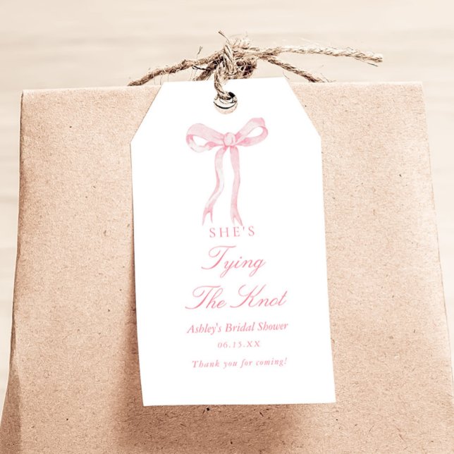 Étiquettes-cadeau Mariage avec un Nœud Rose Elle Va Se Marier Enterr (Créateur téléchargé)