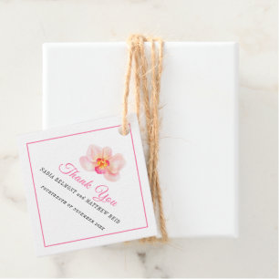 Étiquettes Cadeau Mariage blanc rose orchidée minimal merci
