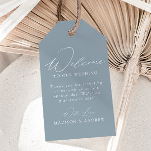 Étiquettes-cadeau Mariage bleu foncé moderne Accueil