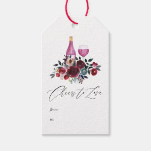 Étiquettes-cadeau Mariage Bohème Bourguignon et Soirée de Dégustatio