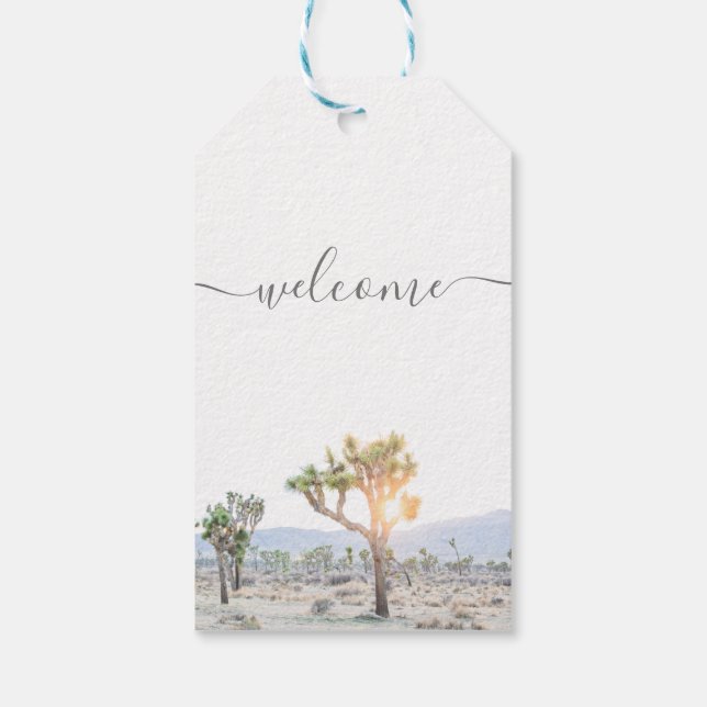 Étiquettes-cadeau Mariage Boho de bienvenue moderne Joshua Tree (Dos)