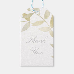 Étiquettes-cadeau Mariage Botanique aux Feuilles d'Or Doré Rustique
