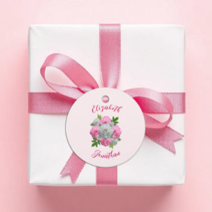 Étiquettes Cadeau Mariage Bouquet de Pivoines