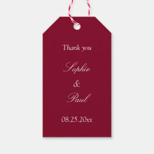 Étiquettes-cadeau Mariage Bourgogne Favor Merci Tags cadeaux