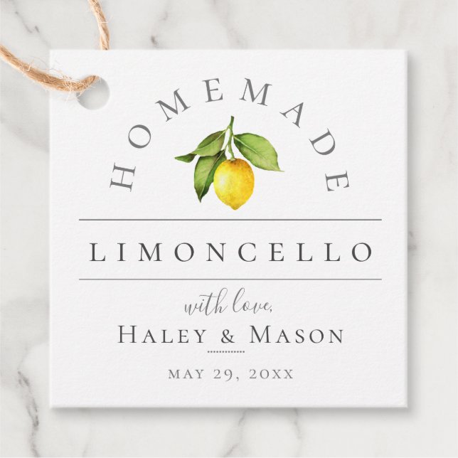 Étiquettes Cadeau Mariage branché Limoncello (Devant)