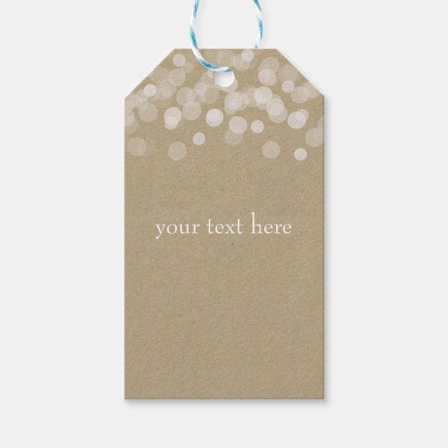 Étiquettes-cadeau Mariage Brown papier simple rustique (Devant)