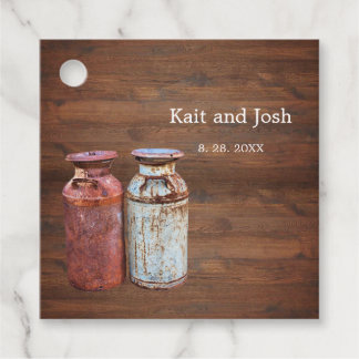 Étiquettes Cadeau Mariage campagnard de canettes de lait Rustique Vi