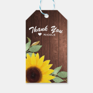 Étiquettes-cadeau Mariage campagnard élégant en bois rustique tourne