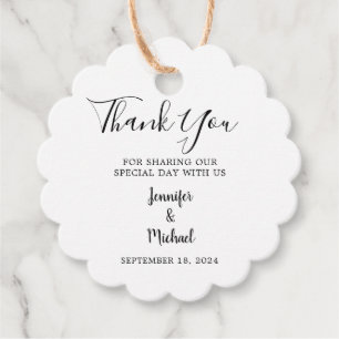 Étiquettes Cadeau Mariage campagnard rustique feuille  Merci