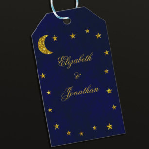 Étiquettes-cadeau Mariage céleste du ciel nocturne