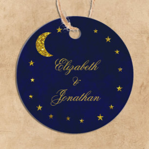 Étiquettes Cadeau Mariage céleste du ciel nocturne