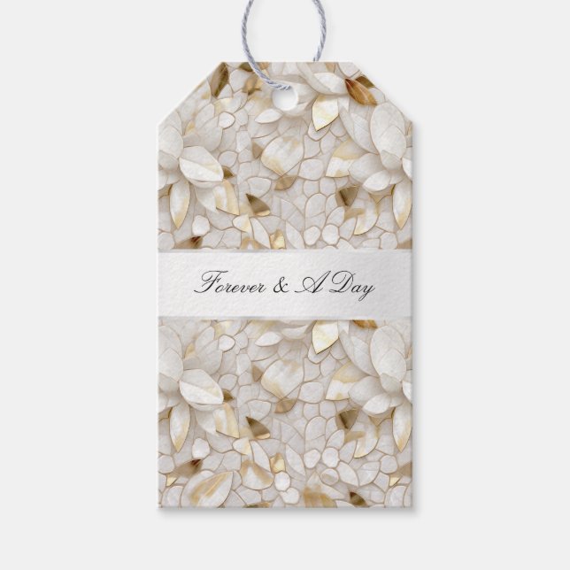 Étiquettes-cadeau Mariage Chic Gold Glam White Lotus Flowers (Devant)