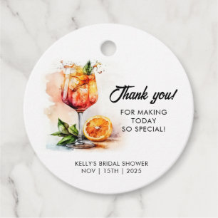 Étiquettes Cadeau Mariage civil Aperol Spritz en aquarelle