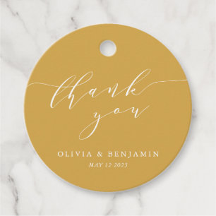 Étiquettes Cadeau Mariage classique minimaliste en deux Merci