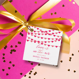 Étiquettes Cadeau Mariage coeurs d'amour suspendus