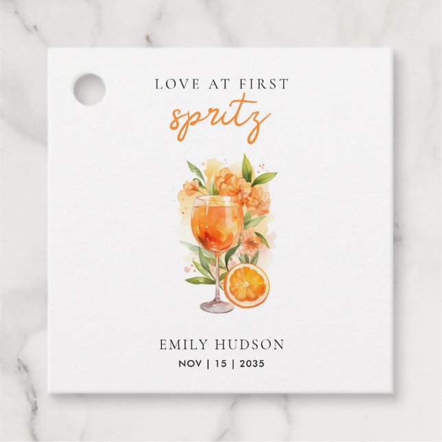 Étiquettes Cadeau Mariage coup de foudre Spritz Baby Shower (Devant)