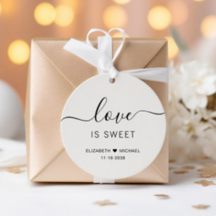 Étiquettes Cadeau Mariage Crème Douce d'Amour