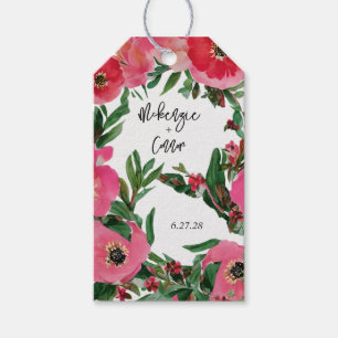 Étiquettes-cadeau Mariage d'anémone aquarelle
