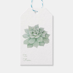Étiquettes-cadeau Mariage d'aquarelle de cactus succulent vert menth