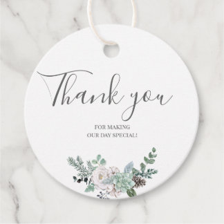 Étiquettes Cadeau Mariage d'aquarelle d'hiver