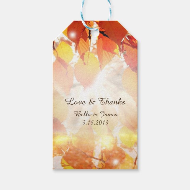 Étiquettes Cadeau Mariage de automne Favoriser l'a (Devant)