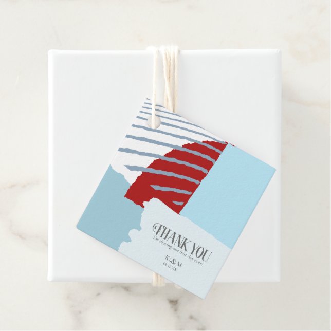 Étiquettes Cadeau Mariage de bloc de couleur - ID d'hiver 740 (En situation)