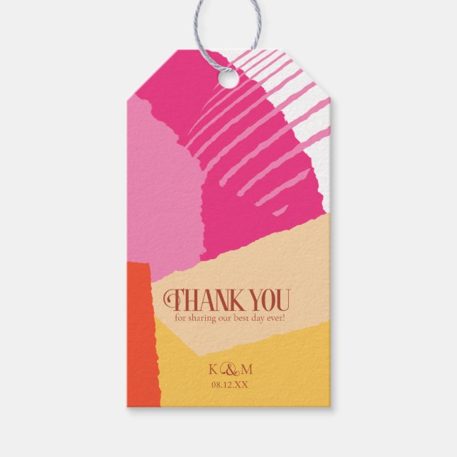 Étiquettes-cadeau Mariage de blocs de couleurs - ID été 740 (Devant)