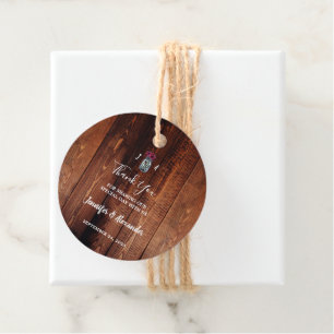 Étiquettes Cadeau Mariage de bois de grange en pot de mason rustique