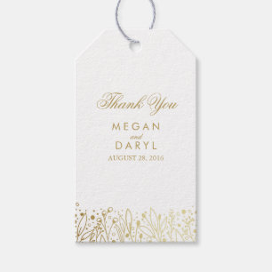 Étiquettes-cadeau Mariage de bouquet d'huile d'or du souffle pour bé