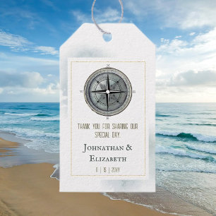 Étiquettes-cadeau Mariage de boussole marine vintage