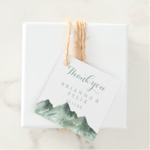 Étiquettes Cadeau Mariage de calligraphie de la montagne verte