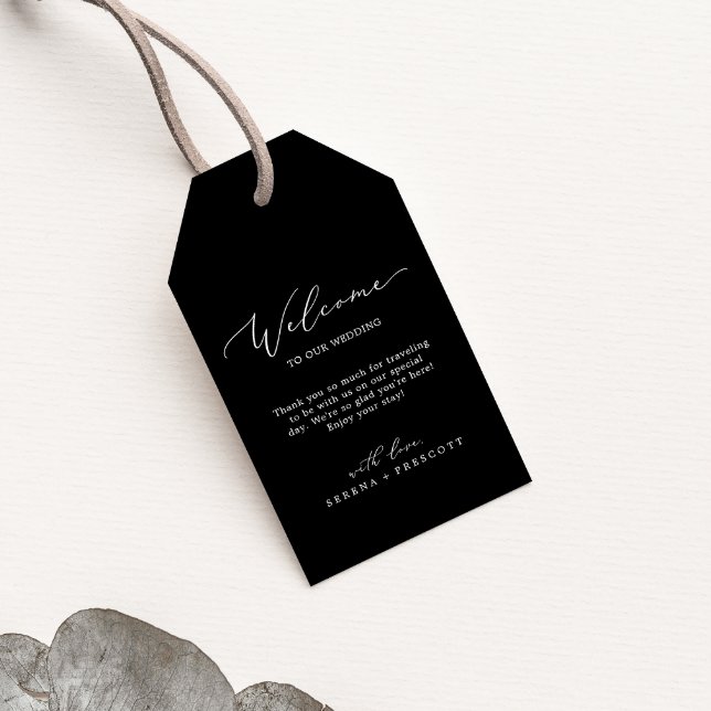 Étiquettes-cadeau Mariage de calligraphie noir foncé (Créateur téléchargé)