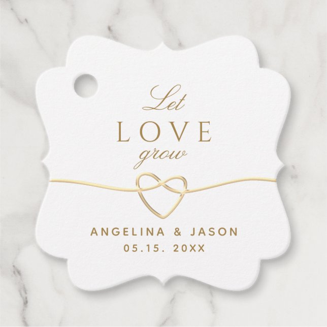 Étiquettes Cadeau Mariage de calligraphie or (Devant)