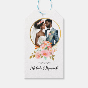 Étiquettes-cadeau Mariage de couple afro-américain