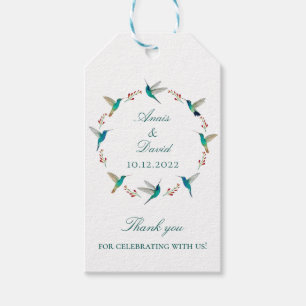 Étiquettes-cadeau Mariage de couronne de colibri