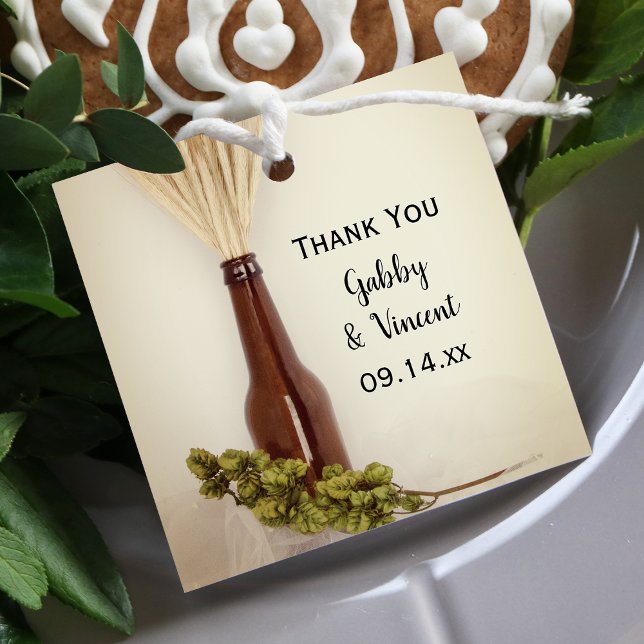 Étiquettes Cadeau Mariage de la brasserie Blé et houblon (Créateur téléchargé)