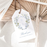 Mariage de la crête de Monogramme bleu mou romanti