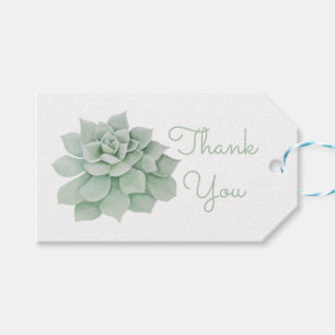 Étiquettes-cadeau Mariage de Merci de Cactus Succulent Vert Mint