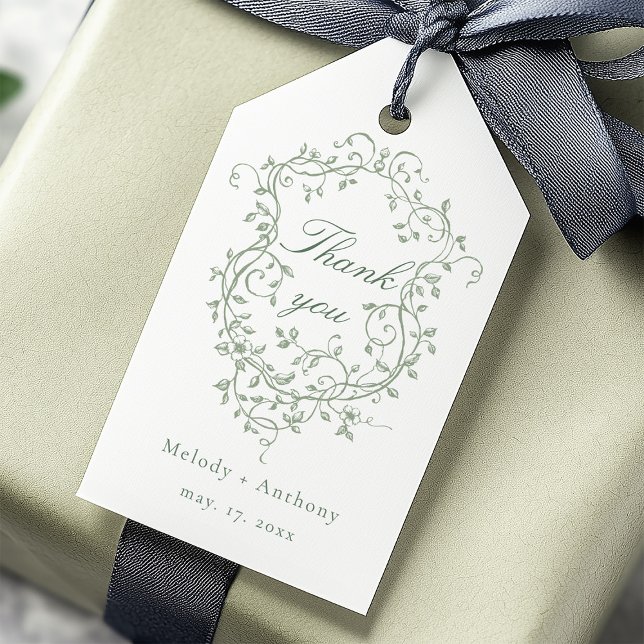 Étiquettes-cadeau Mariage de Merci de la crête verte de France (Créateur téléchargé)