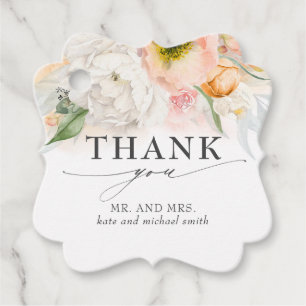 Étiquettes Cadeau Mariage de Merci rose et rose