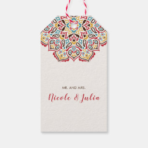 Étiquettes-cadeau Mariage de Motif de mandala géométrique classique