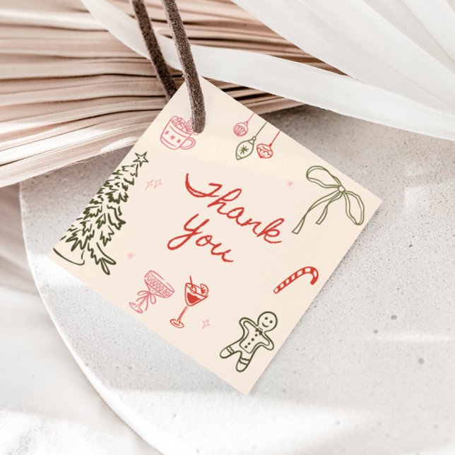 Étiquettes Cadeau Mariage de Noël dessiné à la main  (Créateur téléchargé)