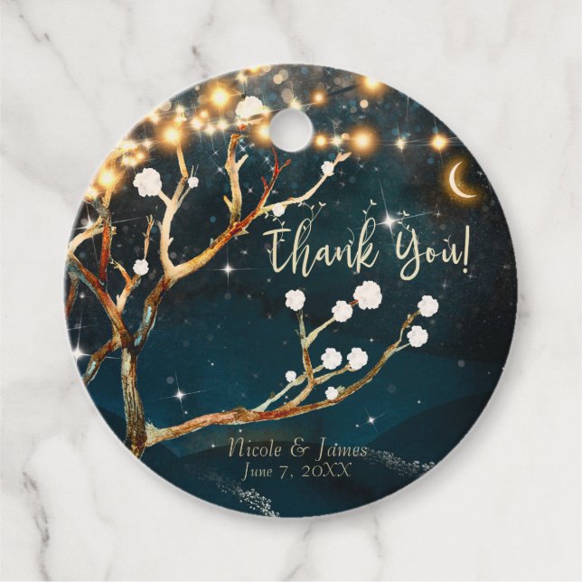 Étiquettes Cadeau Mariage de nuit étoilé (Devant)