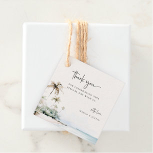 Étiquettes Cadeau Mariage de plage sur l'île tropicale